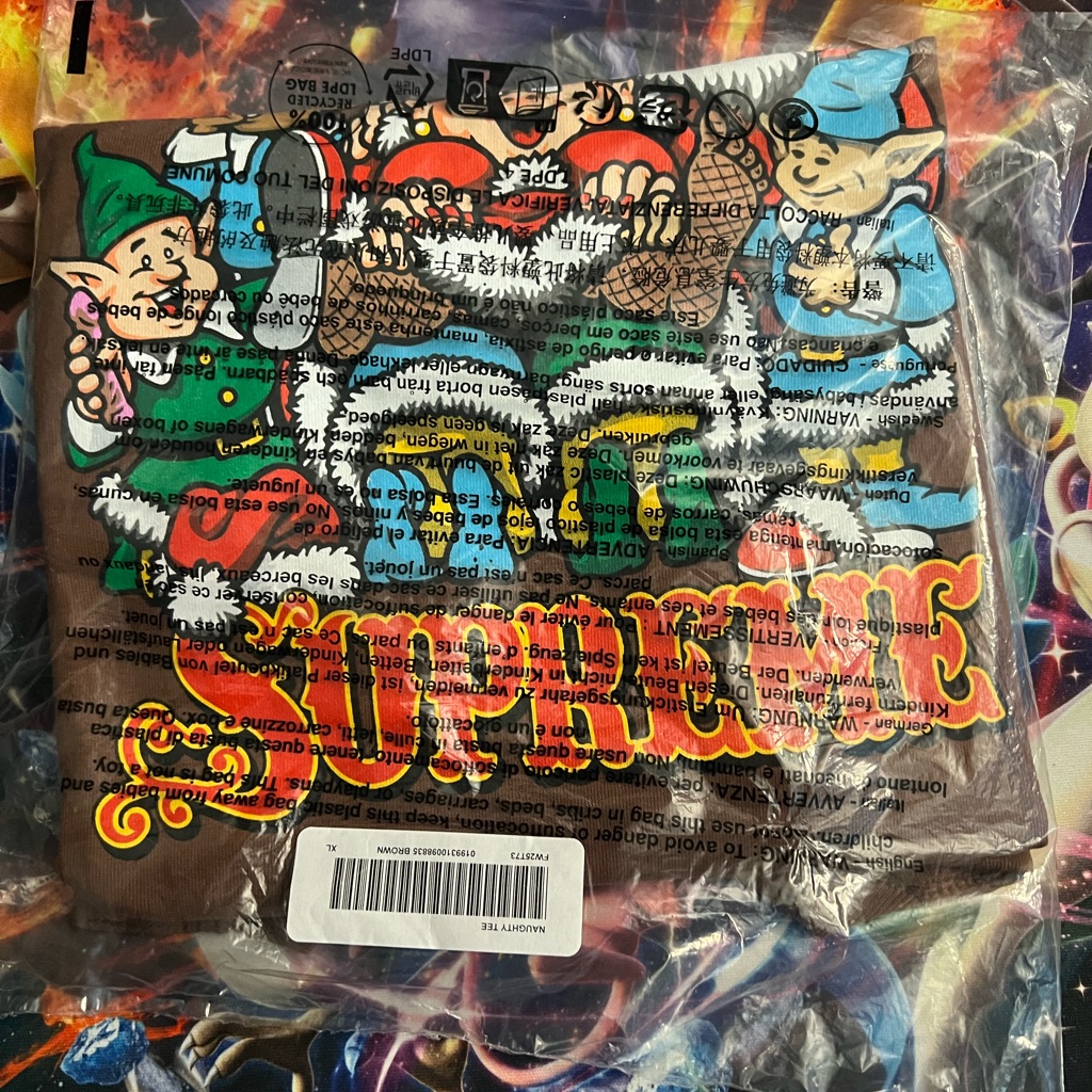 Size Xl Supreme Naughty Santa Tee Fw25 Brown